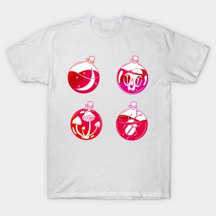 4 magical potions, witchy vibes, red and pink cute gift T-Shirt